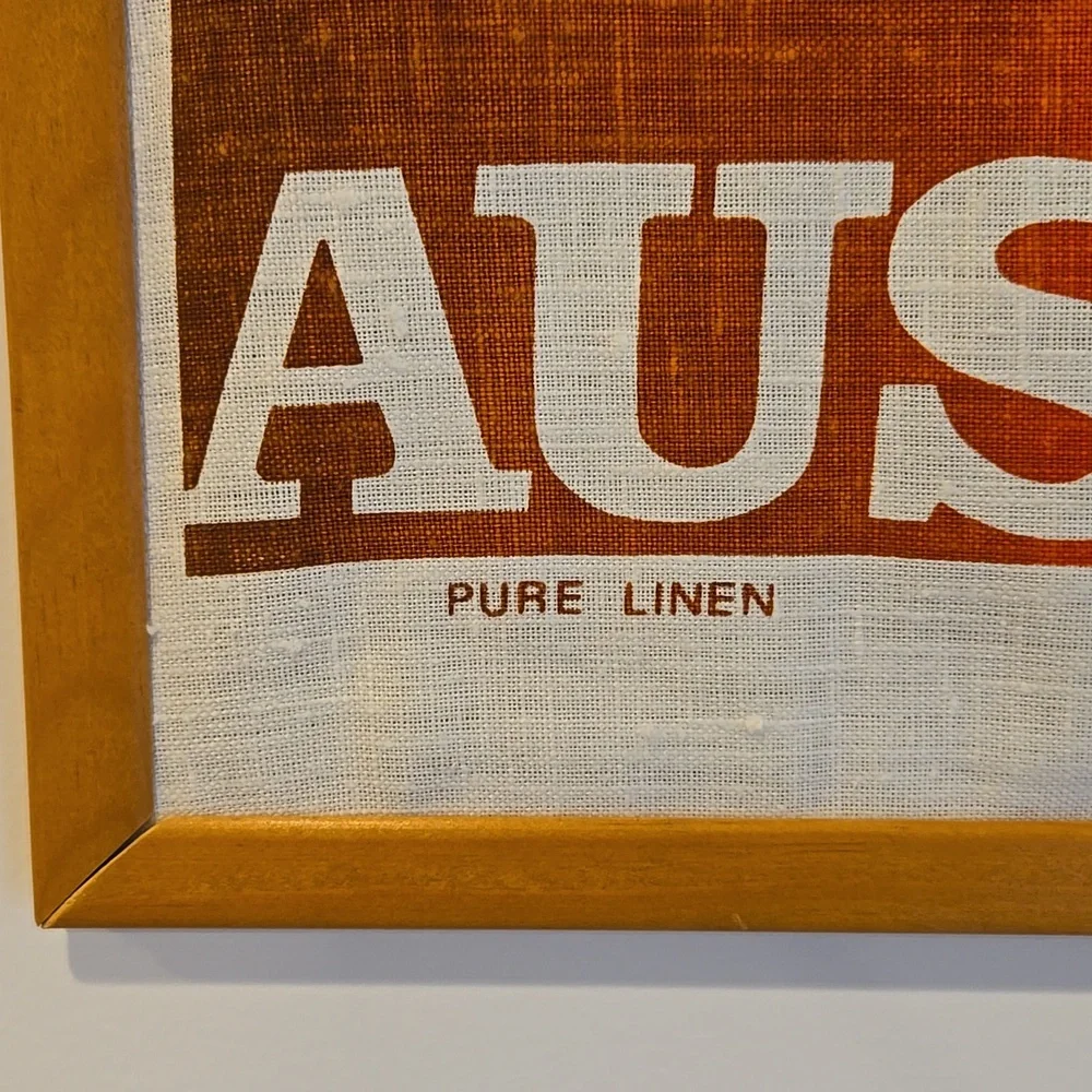 GRAPHIC FACTORY Australia Linen Wall Hanging w/Wood Frame
